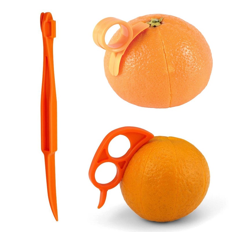 Cosmer Orange Peeler Set Cosmer Orange Peeler Easy Open Citrus Lemon Citrus Peel Cutter Vegetable Slicer Fruit Tools Kitchen Gadgets (15 Pack Colorful) - Image 4